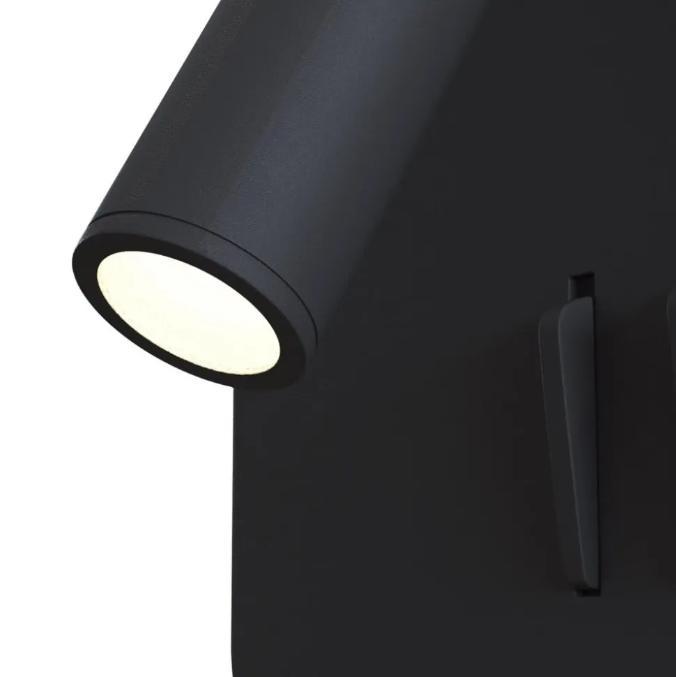 Maytoni Ios 176 LED-væglampe, kantet, sort