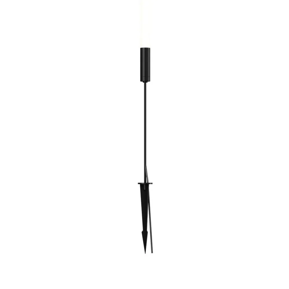 Maytoni LED-gadelampe Flare, 59 cm, jordspyd, grafit, IP65