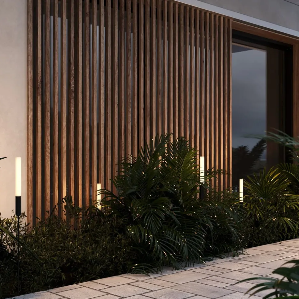 Maytoni LED-gadelampe Flare, 59 cm, jordspyd, grafit, IP65