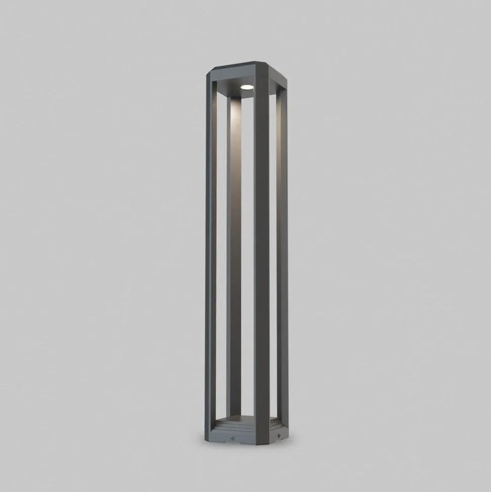 Maytoni LED-gadelampe Royal Mile, grå, højde 80 cm, aluminium