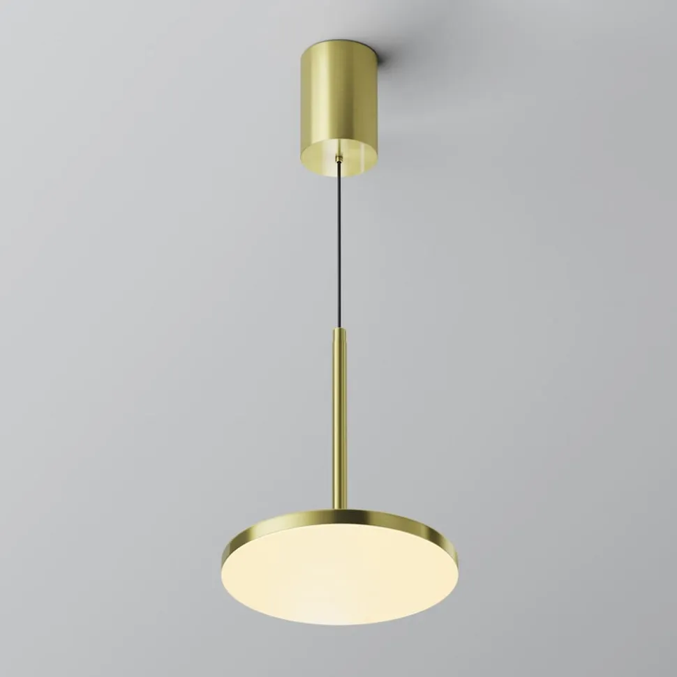 Maytoni LED-hængelampe Plato, messing, Ø 18,5 cm, aluminium