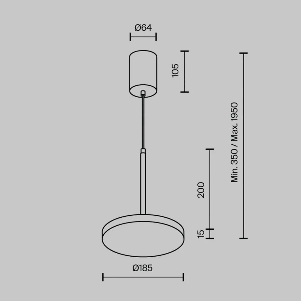 Maytoni LED-hængelampe Plato, messing, Ø 18,5 cm, aluminium