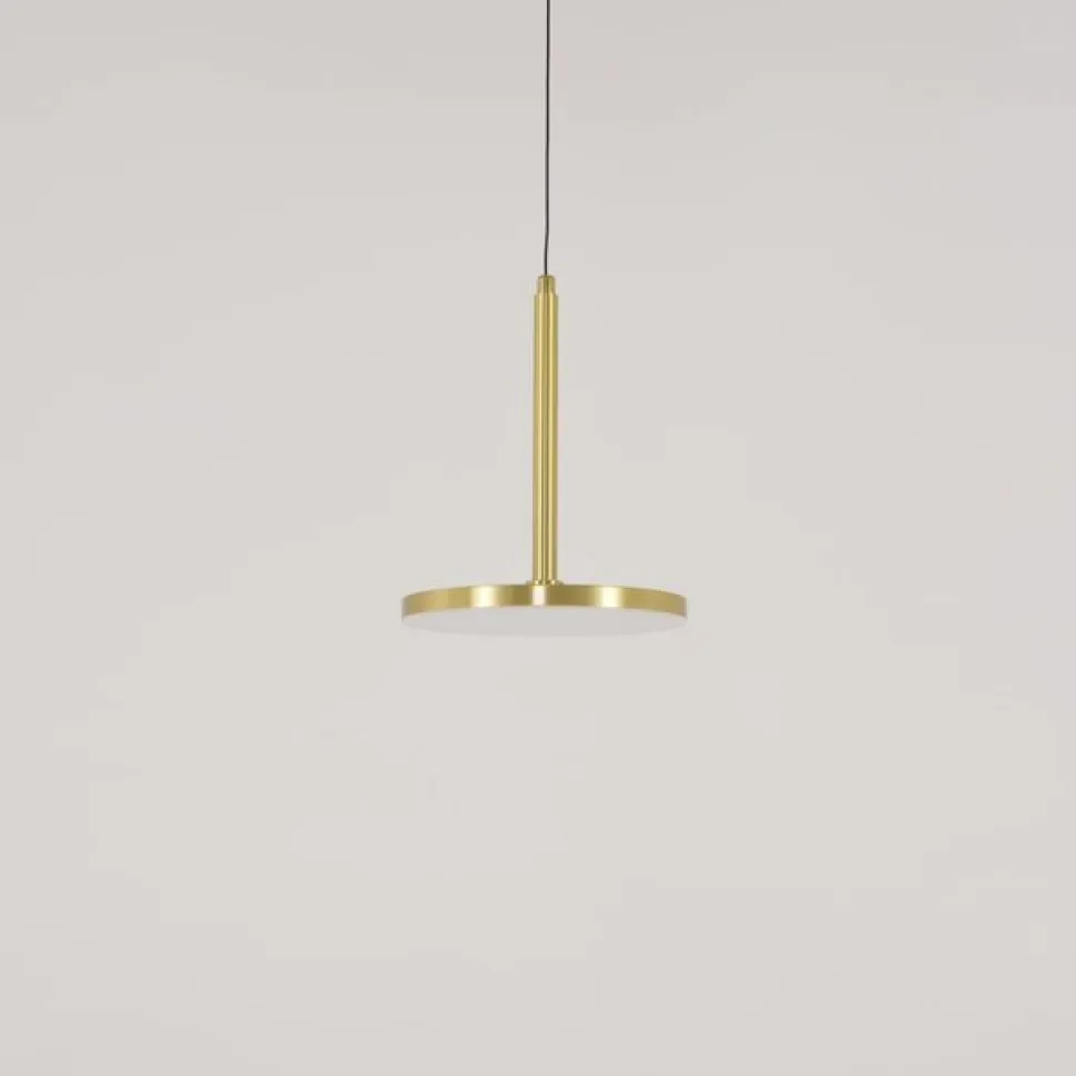 Maytoni LED-hængelampe Plato, messing, Ø 18,5 cm, aluminium