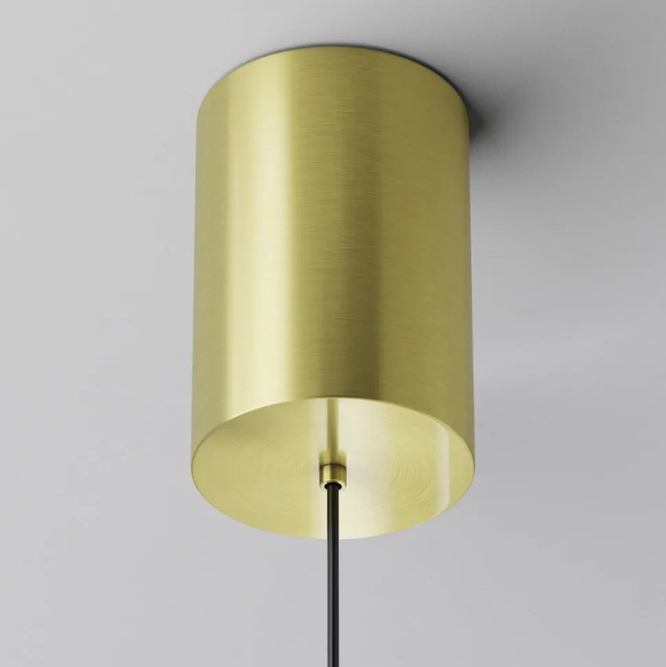 Maytoni LED-hængelampe Plato, messing, Ø 18,5 cm, aluminium