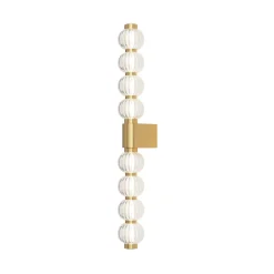 Maytoni LED-væglampe Amulet, lineær, 76 cm, klar/guld