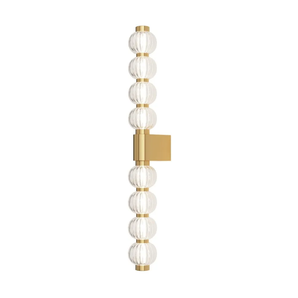 Maytoni LED-væglampe Amulet, lineær, 76 cm, klar/guld