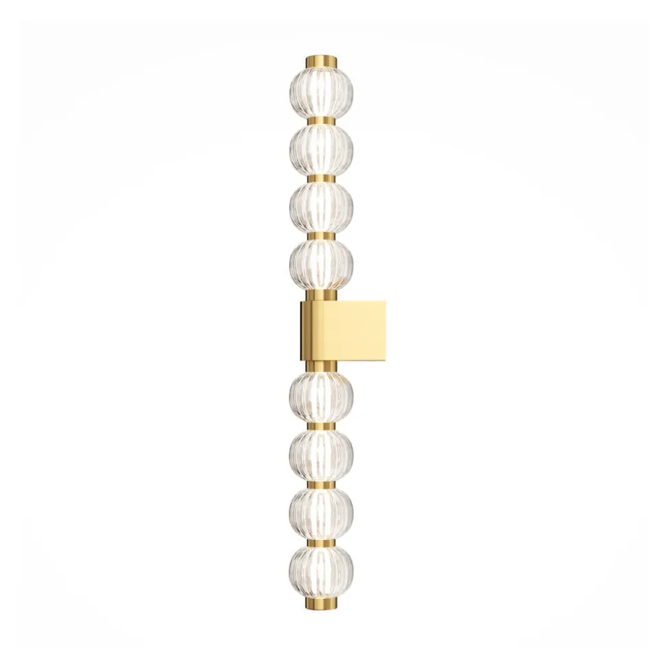 Maytoni LED-væglampe Amulet, lineær, 76 cm, klar/guld