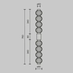 Maytoni LED-væglampe Amulet, lineær, 76 cm, klar/guld