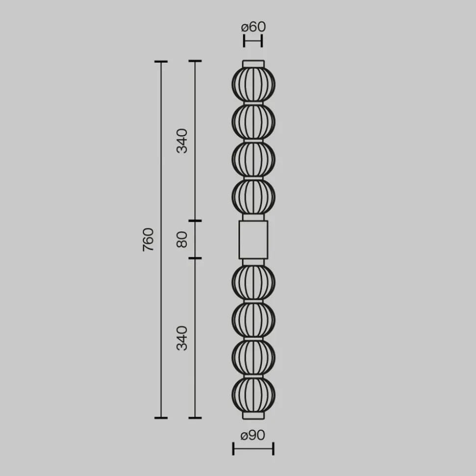 Maytoni LED-væglampe Amulet, lineær, 76 cm, klar/guld