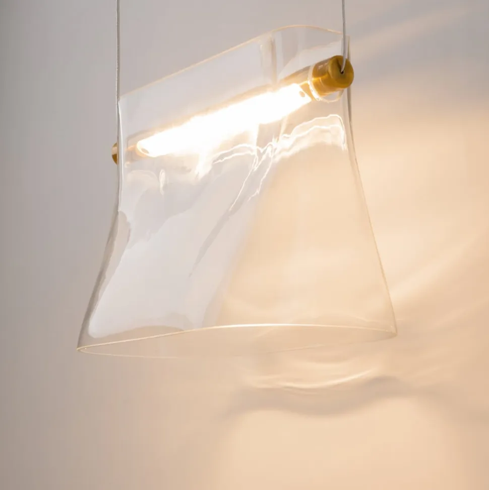 Maytoni LED-væglampe Cabaret, messing/klar, metal/glas