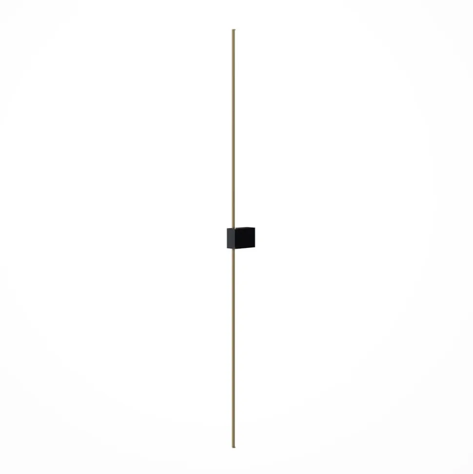 Maytoni LED-væglampe Pars, 105 cm, sort/guld, aluminium