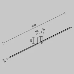Maytoni LED-væglampe Pars, 105 cm, sort/guld, aluminium