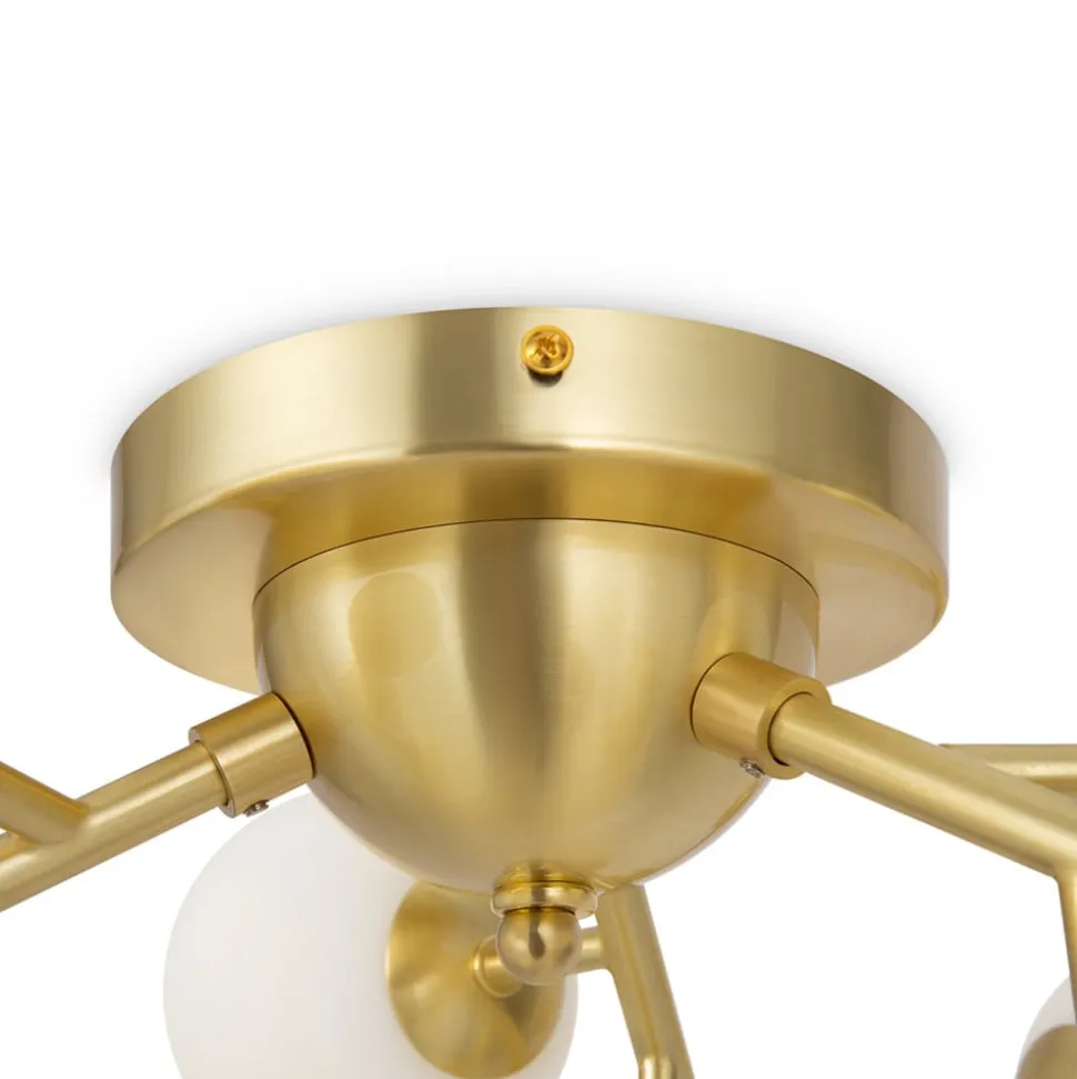 Maytoni loftlampe Dallas, 12 lyskilder, guldfarvet/hvid