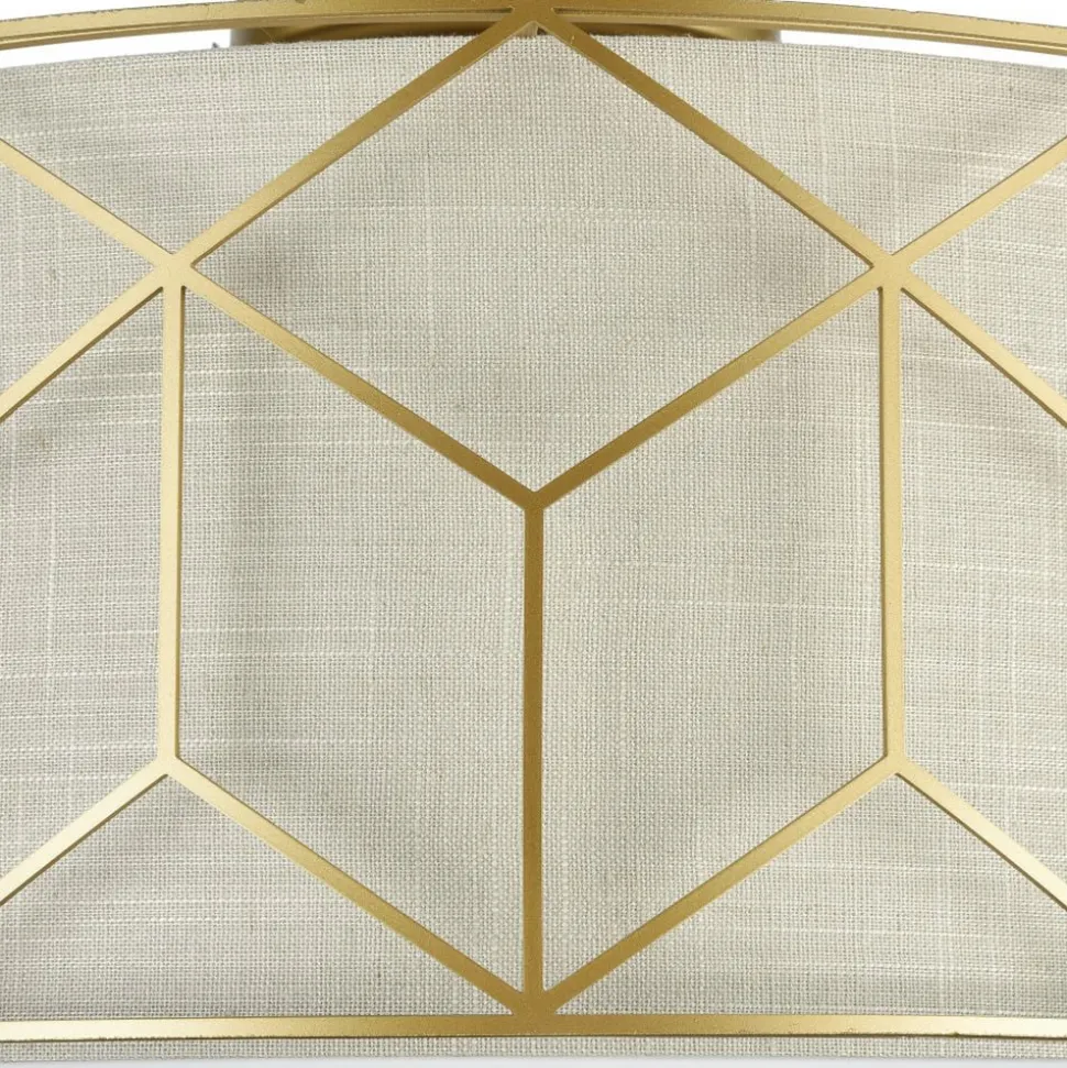 Maytoni loftlampe Messina, Ø 43 cm, beige, linned