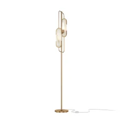 Maytoni Marmo gulvlampe, guldfarve/natursten