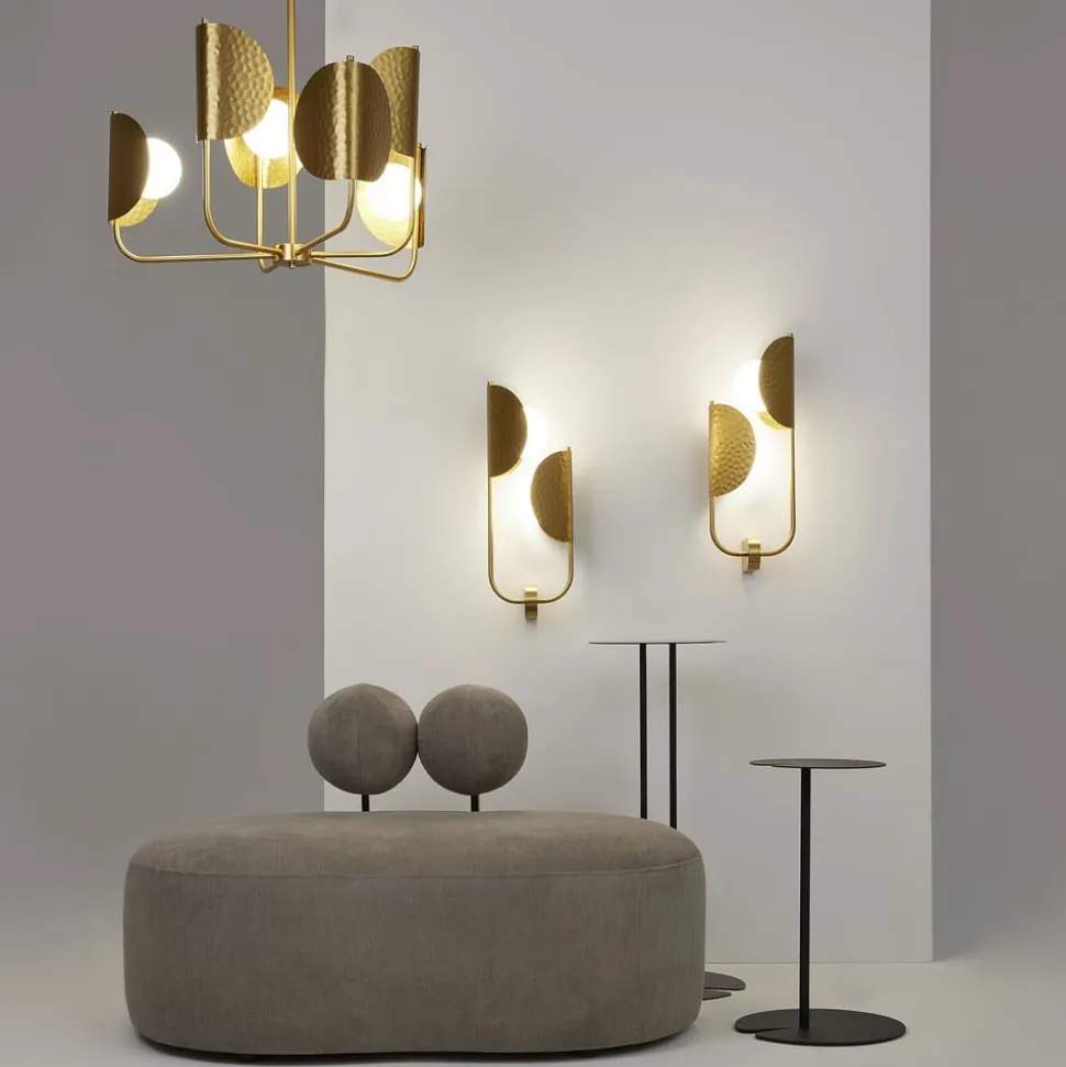 Maytoni Tropic væglampe, højre, messing, 2 lyskilder, metal