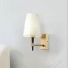 Maytoni væglampe Zaragoza, guldfarve/hvid, tekstil