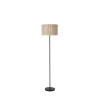 Meadow gulvlampe, sort, brun, naturfiber, stål