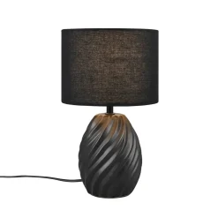 Melva bordlampe, mat sort, Ø 18 cm, keramik, E14