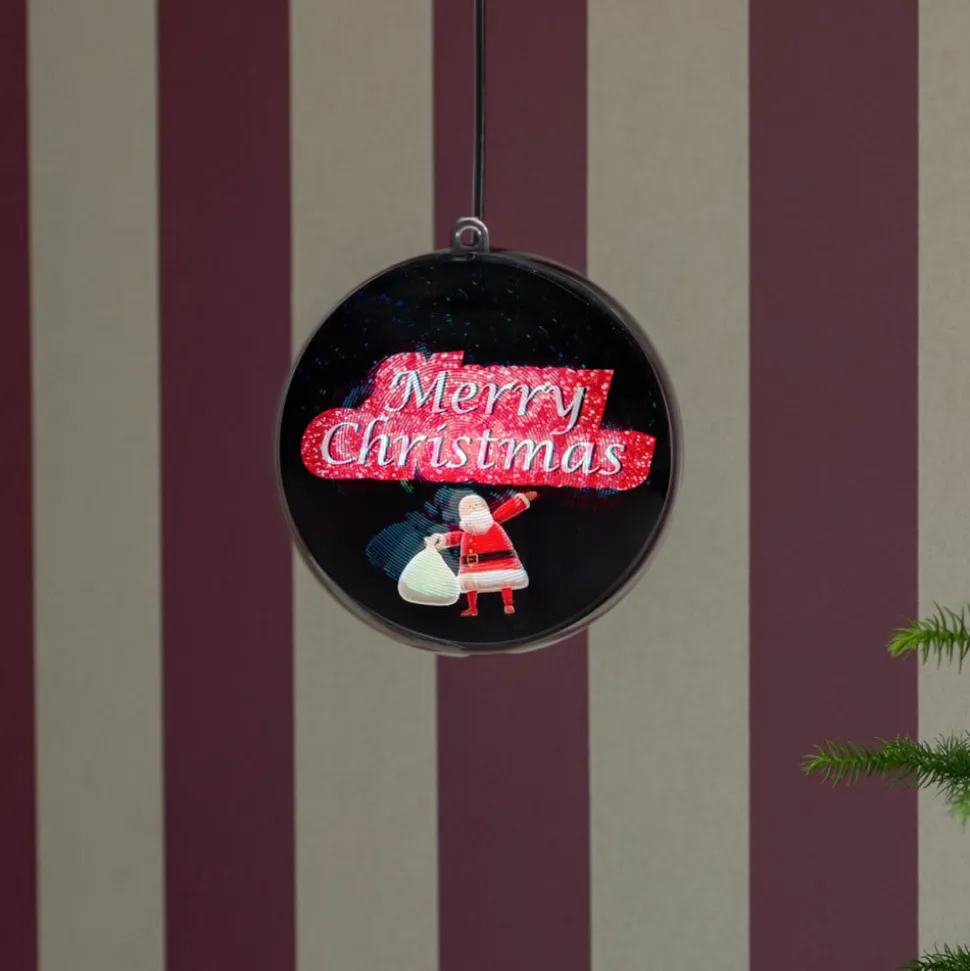 Merry Christmas 3D-hologramkugle, 64 LED'er