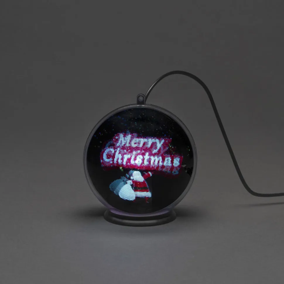 Merry Christmas 3D-hologramkugle, 42 LED'er