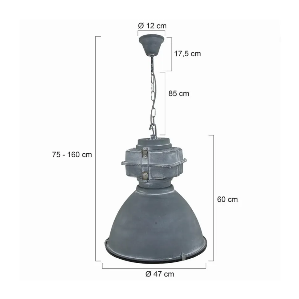 Mexlite Densi hængelampe, grå, Ø 47 cm, metal