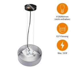 Mia loftslampe, grå, Ø 50 cm
