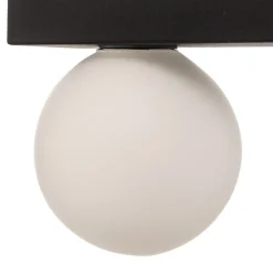 Mini loftlampe til bad, 3 lyskilder, sort, glas/metal