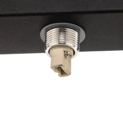Mini loftlampe til bad, 3 lyskilder, sort, glas/metal