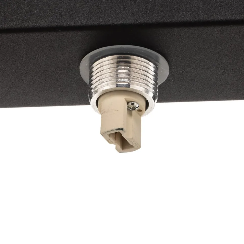 Mini loftlampe til bad, 3 lyskilder, sort, glas/metal
