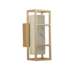 Mirage LED-væglampe, højde 25 cm, guld, stål, IP44