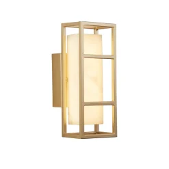 Mirage LED-væglampe, højde 25 cm, guld, stål, IP44