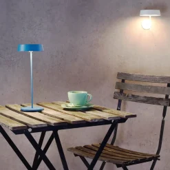 Miram LED-bordlampe med batteri, kan dæmpes, blå