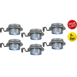 Mistra LED-solcellelampe t. tagrende, deko, 6 stk