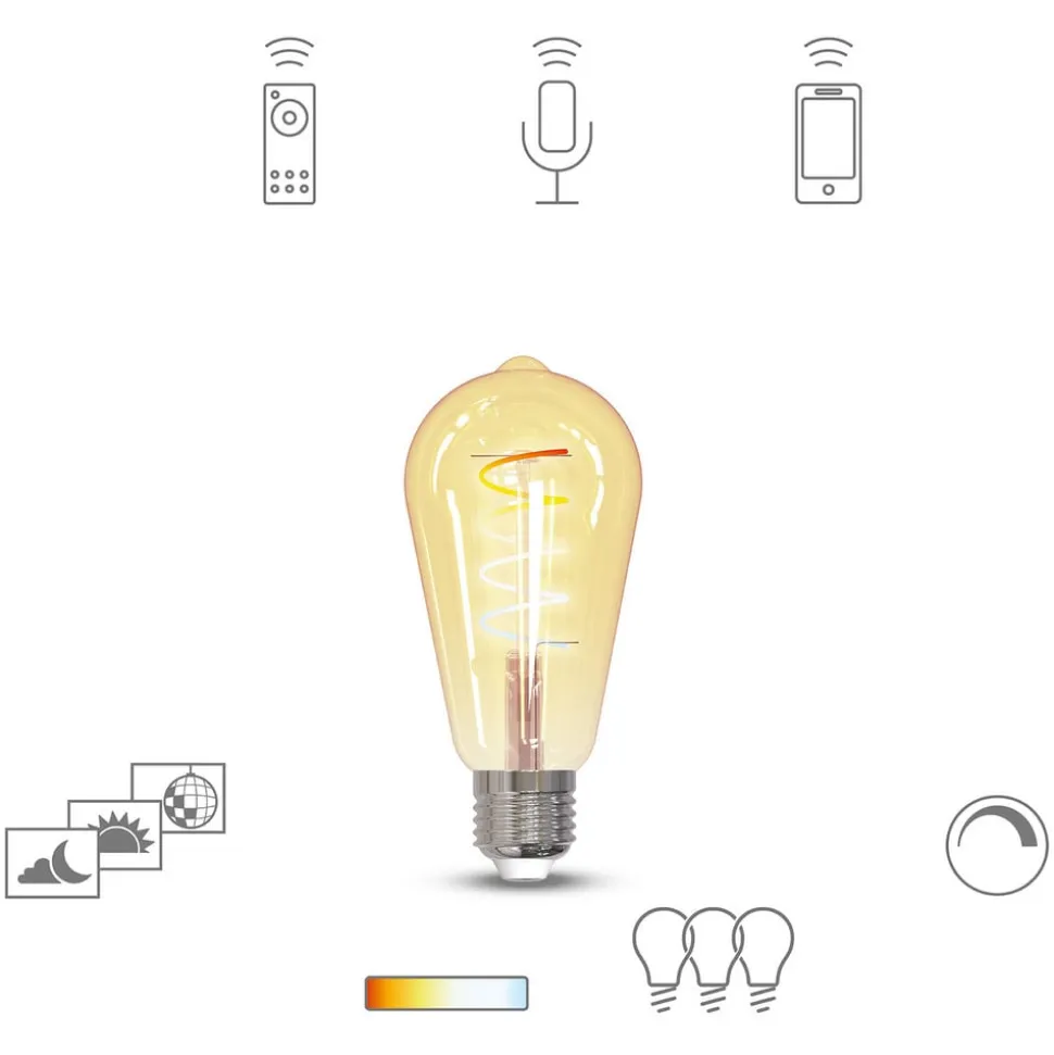 Müller Licht tint LED-pære Retro Gold E27 5,5 W