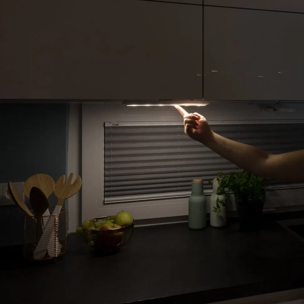 Mobina Push 10 LED-møbellampe, hvid, 9,7 cm lang