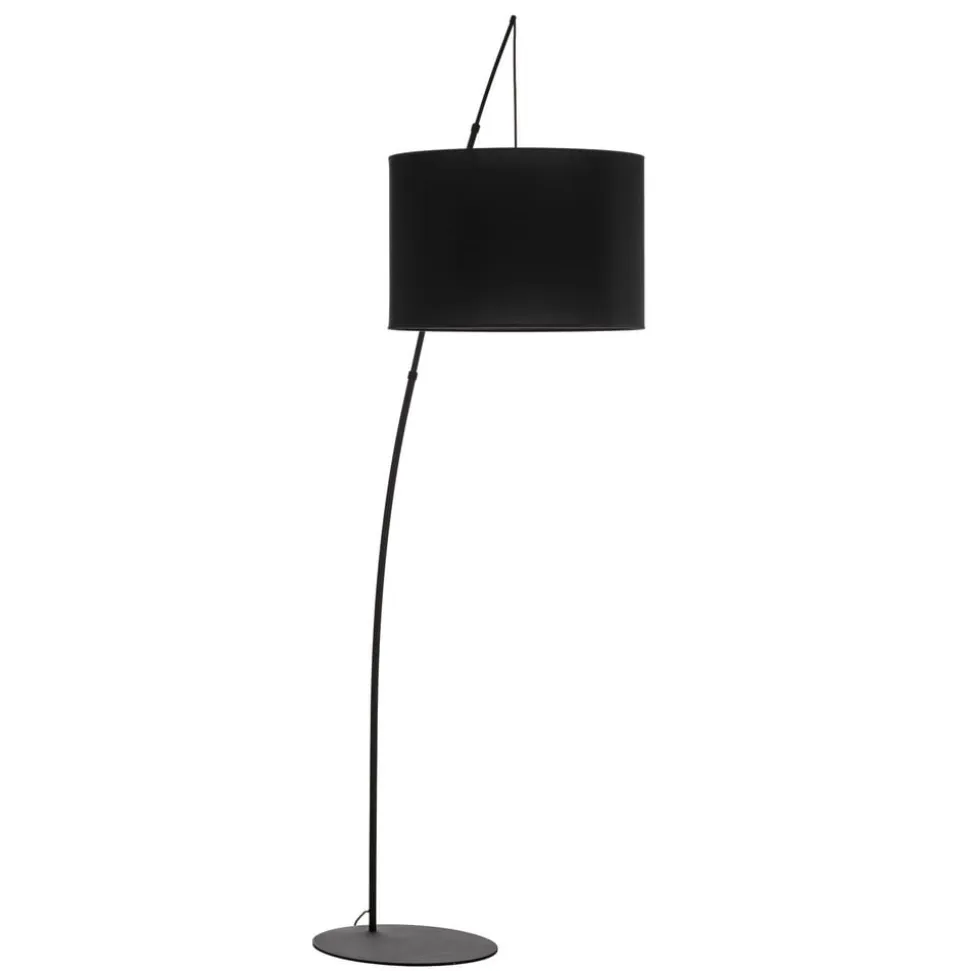 Moby Black gulvlampe med tekstilskærm
