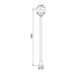 Moderne lampemast 179 i hvid