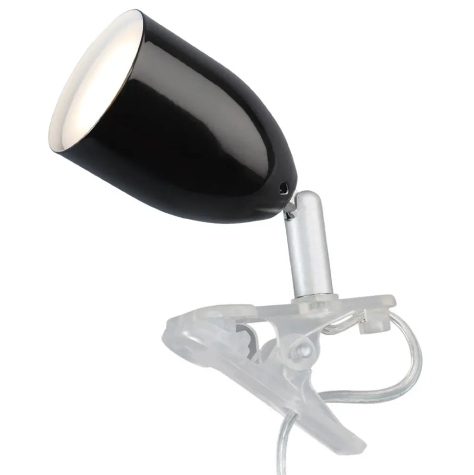 Moderne LED-klemmelampe LEO i sort