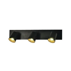 Modo spot, 3 lyskilder, sort, dekorative ringe, GU10, aluminium