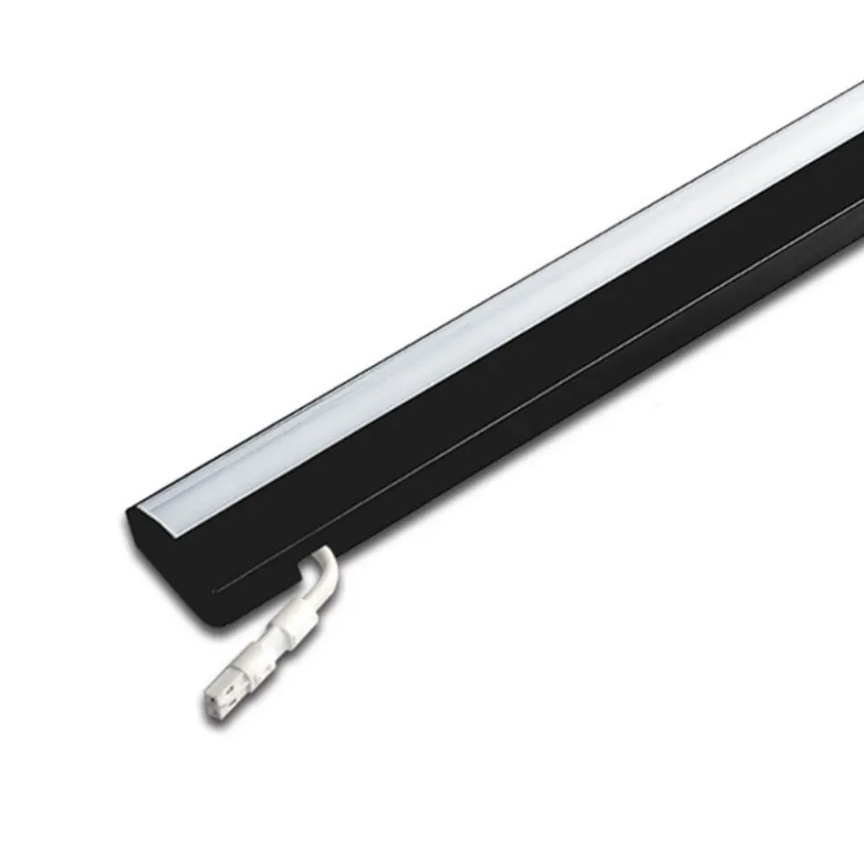 ModuLite F LED-underskabsbelysning, sort, 60 cm, 4.000 K aluminium