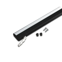 ModuLite F LED-underskabsbelysning, sort, 90 cm, 3.000 K, aluminium