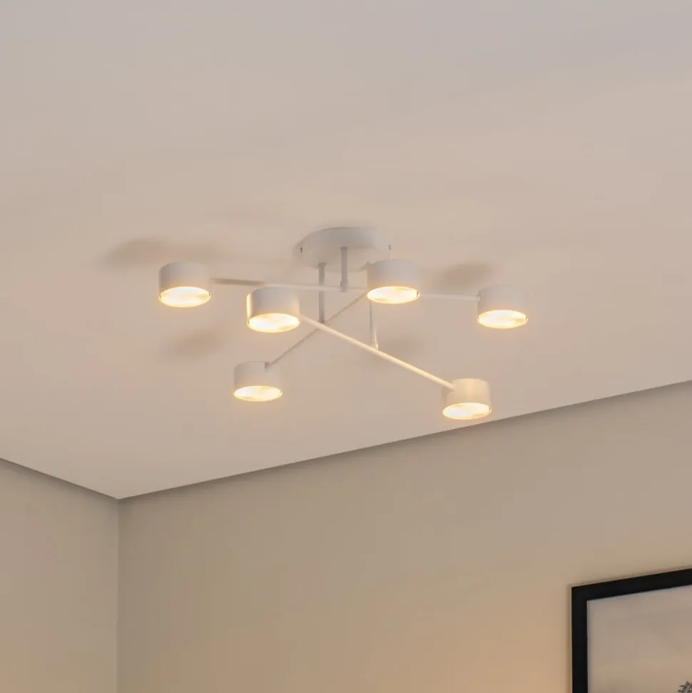 Modus 6 loftlampe, stål, 6 lyskilder, GX53, hvid