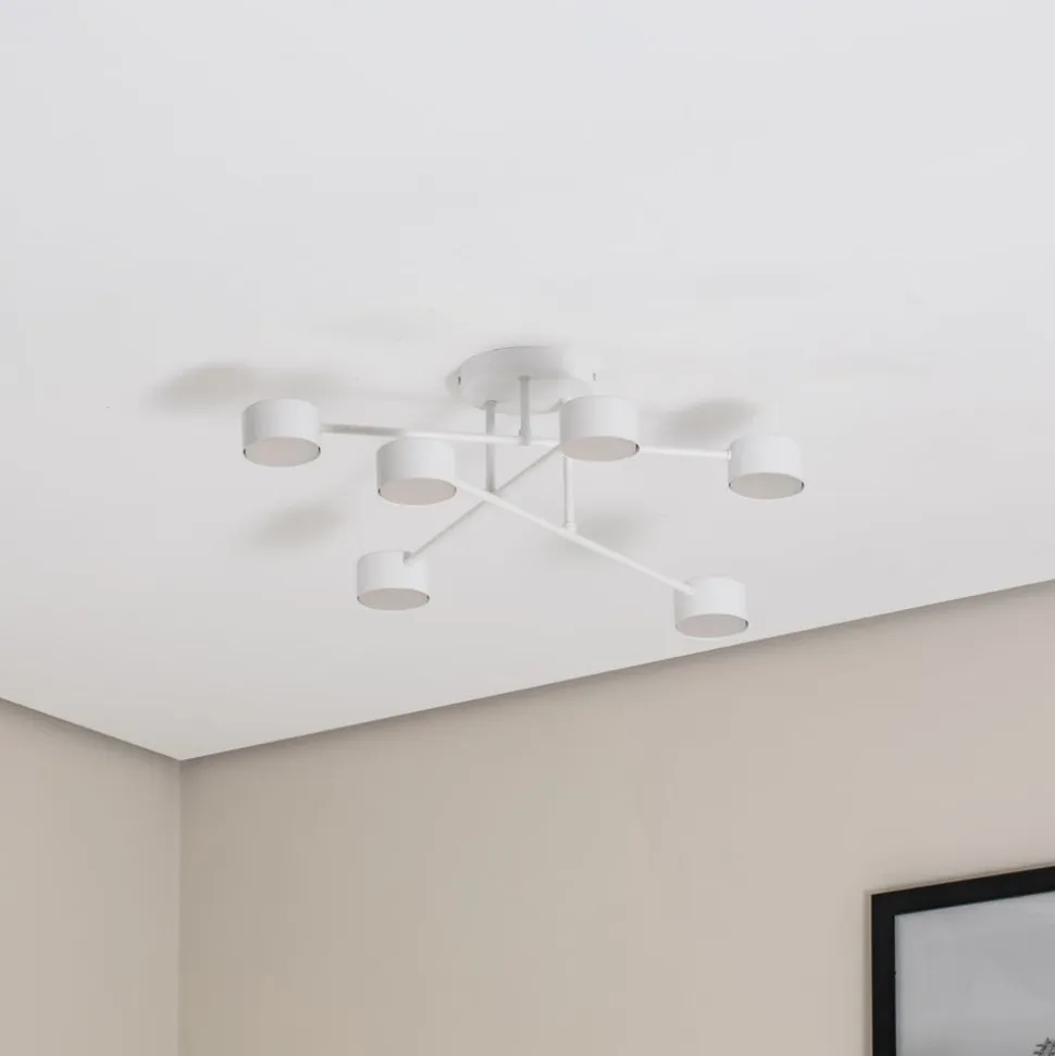Modus 6 loftlampe, stål, 6 lyskilder, GX53, hvid