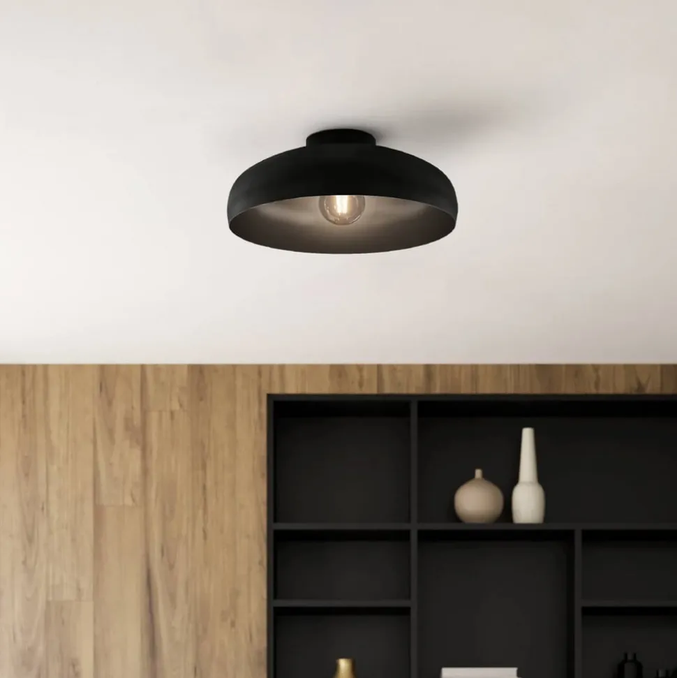 Mogano loftlampe, Ø 40 cm, sort, stål