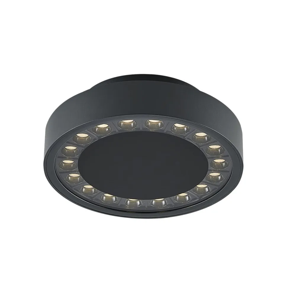 Molto Luce udendørs loftlampe Nona, Ø 18,2 cm, antracit