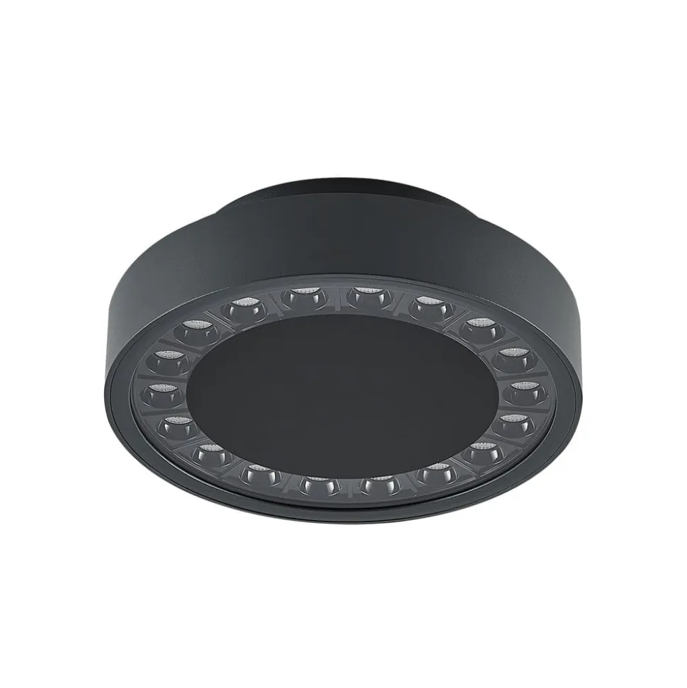 Molto Luce udendørs loftlampe Nona, Ø 18,2 cm, antracit