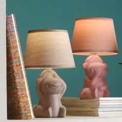 Monkey bordlampe, brun, keramik, 28 cm høj, E14