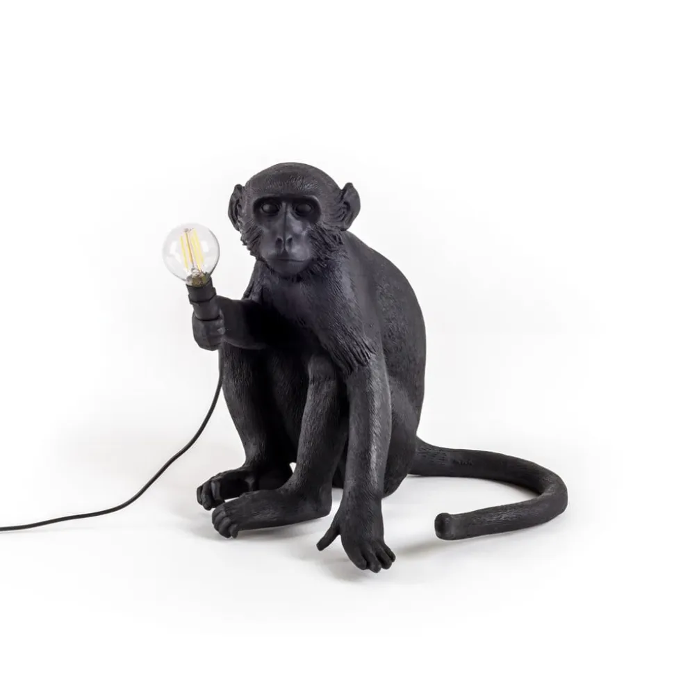 Monkey Lamp deko LED-terrasselampe, siddende, sort
