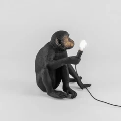 Monkey Lamp deko LED-terrasselampe, siddende, sort